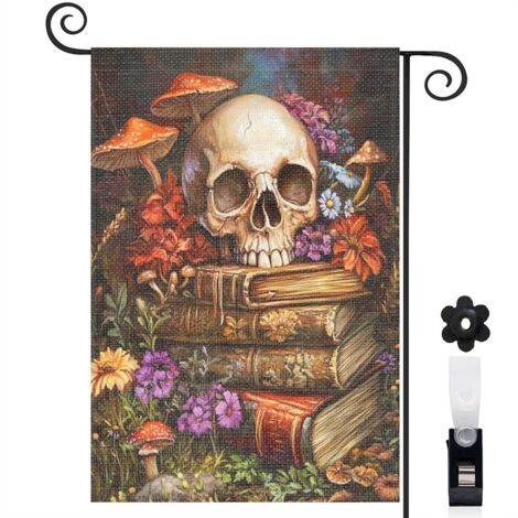 Drapeau de jardin Bienvenue en toile double face 30 x 45 cm vertical décoration intérieure