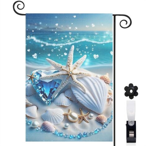 Drapeau de jardin Bienvenue en toile double face 30 x 45 cm vertical entrée et porche