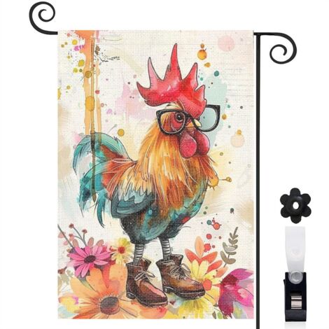 Drapeau de jardin Bienvenue en toile double face 30 x 45 cm vertical mariage