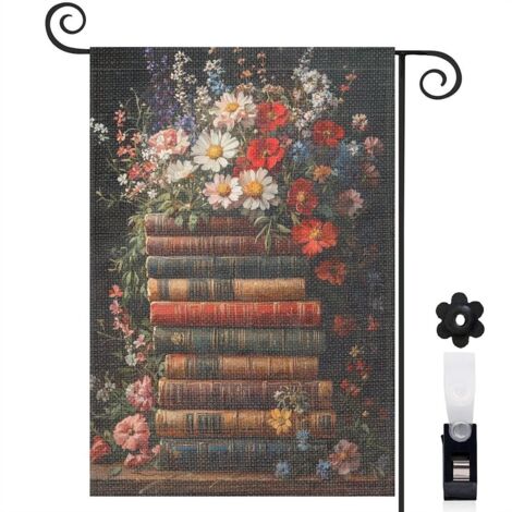 Drapeau de jardin Bienvenue en toile double face 45 x 30 cm vertical décoration saisonnière pour jardin
