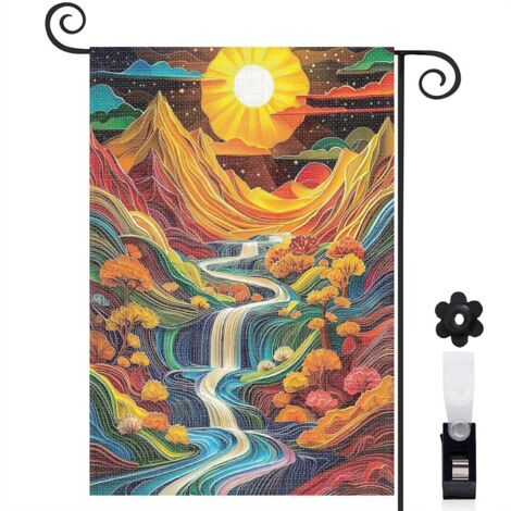 Drapeau de jardin décoratif décoration extérieure toile durable double face 30 x 45 cm pour entrée maison