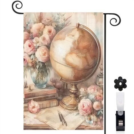 Drapeau de jardin décoratif décoration maison toile durable double face 30 x 45 cm pour entrée maison