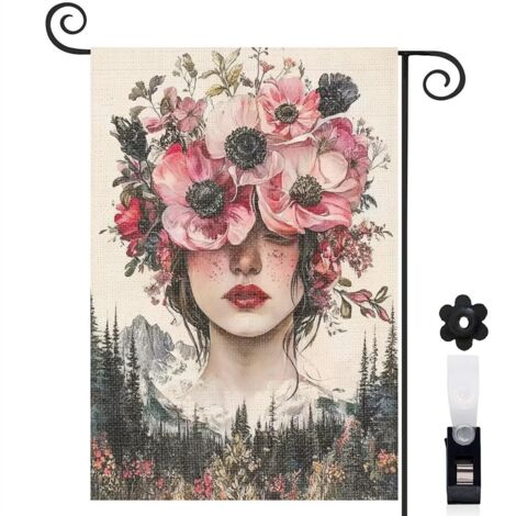 Drapeau de jardin décoratif décoration maison toile durable double face 30 x 45 cm pour jardin maison