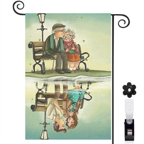 Drapeau de jardin décoratif décoration maison toile épaisse double face 30 x 45 cm pour porche et cour