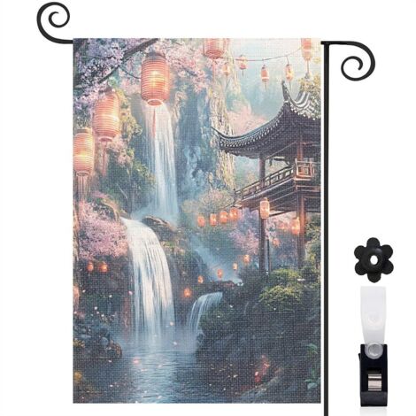 Drapeau de jardin décoratif décoration maison toile lavable double face 30 x 45 cm pour entrée maison