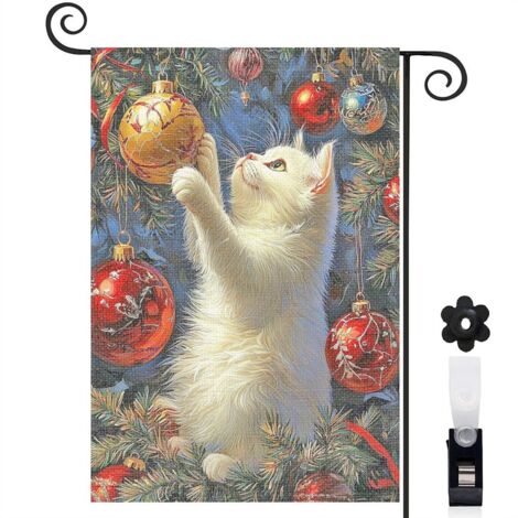 Drapeau de jardin décoratif décoration maison toile résistante double face 30 x 45 cm pour balcon terrasse