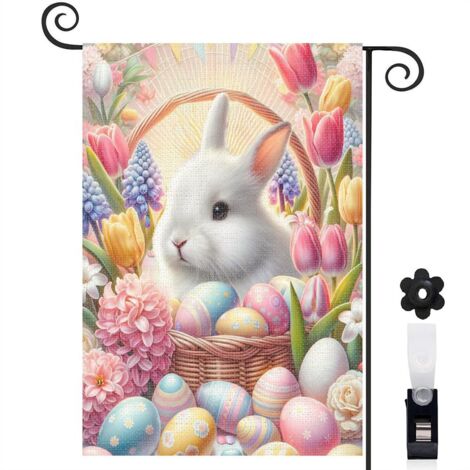 Drapeau de jardin décoratif décoration maison toile résistante double face 30 x 45 cm pour jardin maison