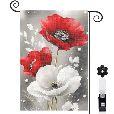 Drapeau de jardin décoratif décoration maison toile résistante double face 30 x 45 cm pour porche et cour