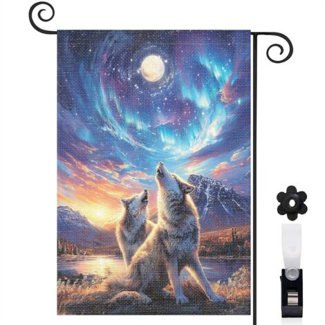 Drapeau de jardin décoratif décoration pour maison de campagne toile durable double face 30 x 45 cm pour balcon terrasse