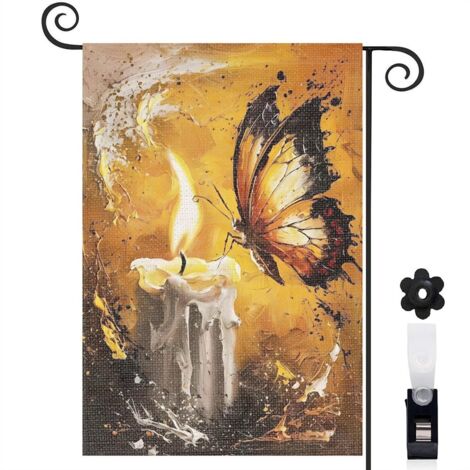 Drapeau de jardin décoratif décoration pour maison de campagne toile durable double face 30 x 45 cm pour porche et cour