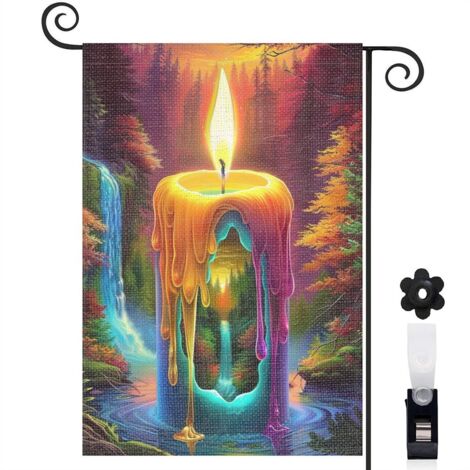 Drapeau de jardin décoratif décoration pour maison de campagne toile lavable double face 30 x 45 cm pour cour maison terrasse