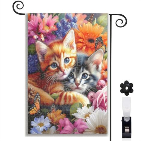 Drapeau de jardin décoratif décoration pour maison de campagne toile résistante double face 30 x 45 cm pour balcon terrasse