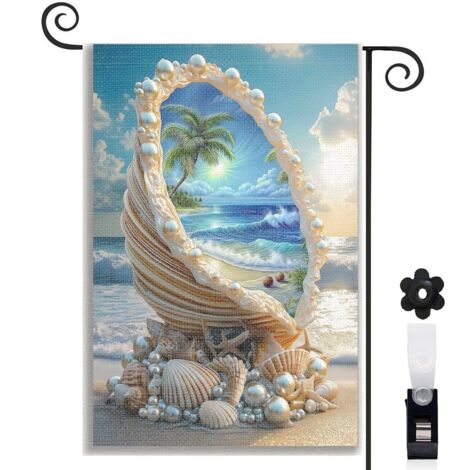 Drapeau de jardin décoratif décoration pour maison de campagne toile résistante double face 30 x 45 cm pour porche et cour