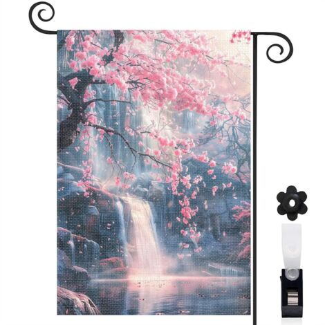 Drapeau de jardin décoratif décoration saisonnière toile résistante double face 30 x 45 cm pour cour maison terrasse