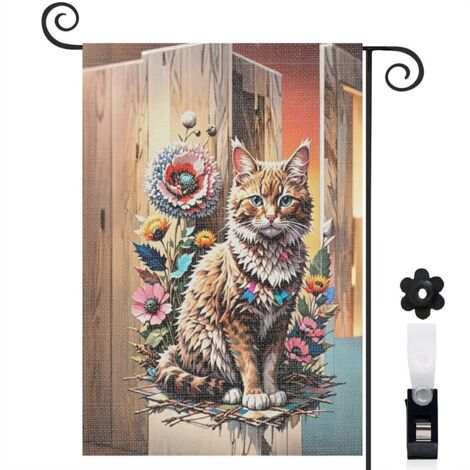 Drapeau de jardin décoration extérieure toile durable double face 30 x 45 cm pour entrée maison