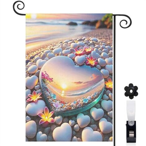 Drapeau de jardin décoration maison toile durable double face 30 x 45 cm pour cour maison terrasse