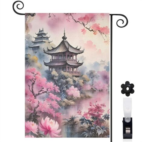Drapeau de jardin décoration maison toile épaisse double face 30 x 45 cm pour entrée maison
