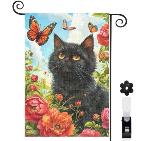 Drapeau de jardin décoration maison toile épaisse double face 30 x 45 cm pour jardin maison