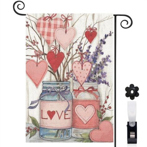 Drapeau de jardin décoration maison toile lavable double face 30 x 45 cm pour balcon terrasse