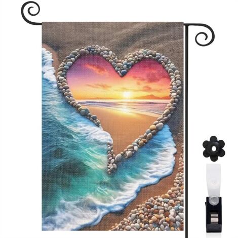 Drapeau de jardin décoration maison toile lavable double face 30 x 45 cm pour jardin maison