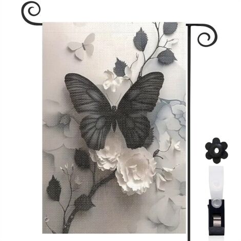 Drapeau de jardin décoration maison toile résistante double face 30 x 45 cm pour entrée maison