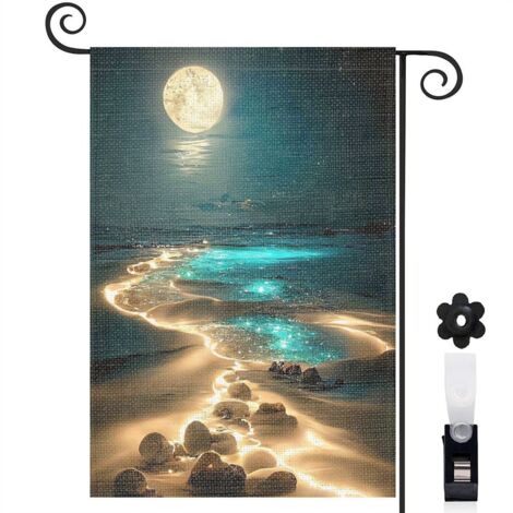 Drapeau de jardin décoration maison toile résistante double face 30 x 45 cm pour jardin maison