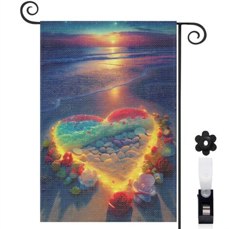 Drapeau de jardin décoration maison toile résistante double face 30 x 45 cm pour porche et cour