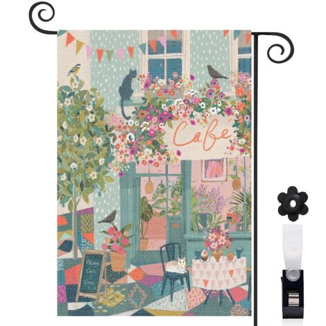 Drapeau de jardin décoration pour maison de campagne toile durable double face 30 x 45 cm pour porche et cour