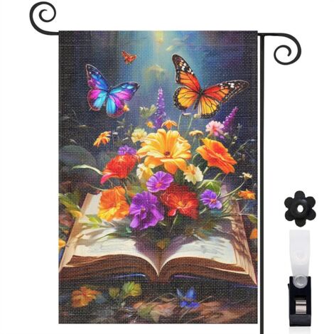 Drapeau de jardin décoration saisonnière toile épaisse double face 30 x 45 cm pour balcon terrasse