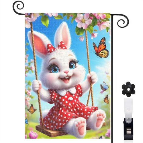 Drapeau de jardin décoration saisonnière toile résistante double face 30 x 45 cm pour jardin maison