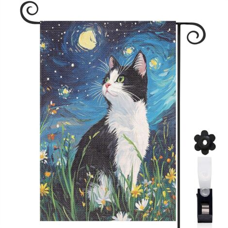 Drapeau de jardin décoration saisonnière toile résistante double face 30 x 45 cm pour porche et cour