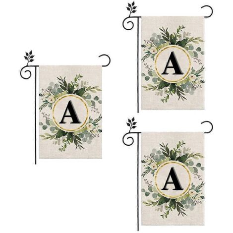 Drapeau de jardin en lin double couche, lettres recto-verso --