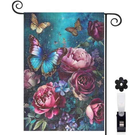 Drapeau de jardin extérieur décoration extérieure toile épaisse double face 30 x 45 cm pour entrée maison