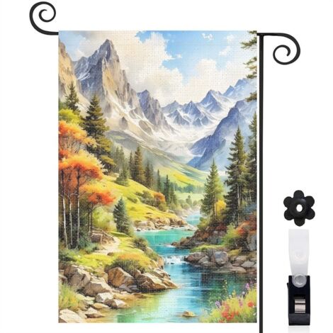 Drapeau de jardin extérieur décoration extérieure toile lavable double face 30 x 45 cm pour entrée maison