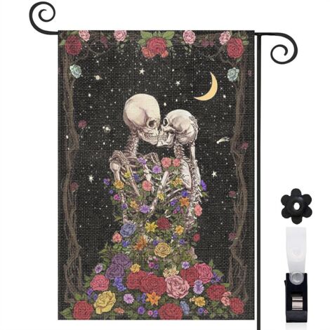 Drapeau de jardin extérieur décoration extérieure toile résistante double face 30 x 45 cm pour balcon terrasse