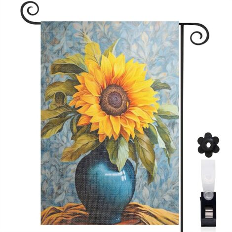 Drapeau de jardin extérieur décoration maison toile durable double face 30 x 45 cm pour cour maison terrasse