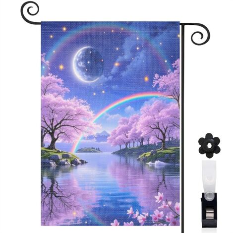 Drapeau de jardin extérieur décoration maison toile durable double face 30 x 45 cm pour entrée maison