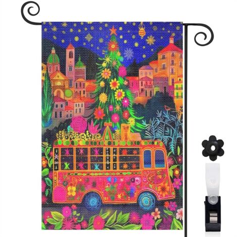 Drapeau de jardin extérieur décoration maison toile durable double face 30 x 45 cm pour jardin maison