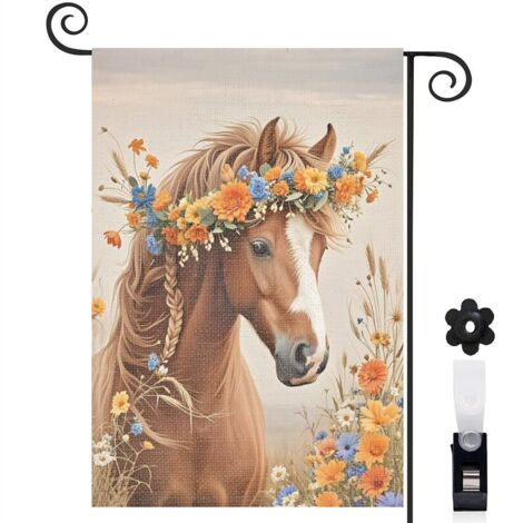 Drapeau de jardin extérieur décoration maison toile épaisse double face 30 x 45 cm pour porche et cour