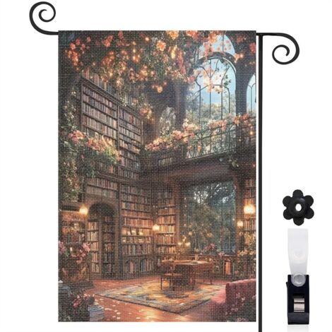Drapeau de jardin extérieur décoration maison toile lavable double face 30 x 45 cm pour balcon terrasse