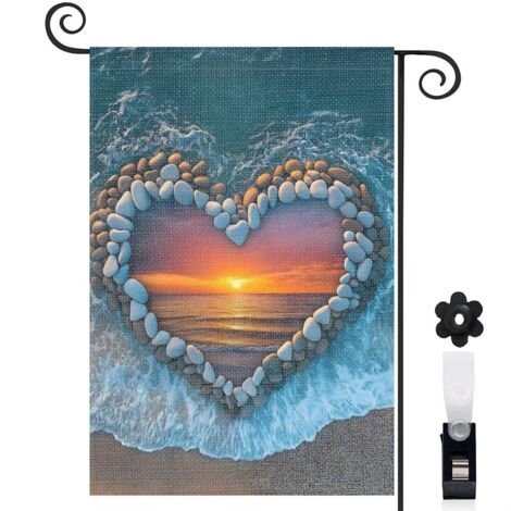Drapeau de jardin extérieur décoration maison toile lavable double face 30 x 45 cm pour entrée maison