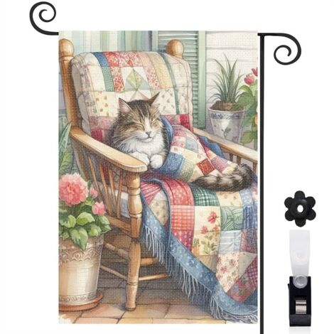 Drapeau de jardin extérieur décoration maison toile lavable double face 30 x 45 cm pour jardin maison