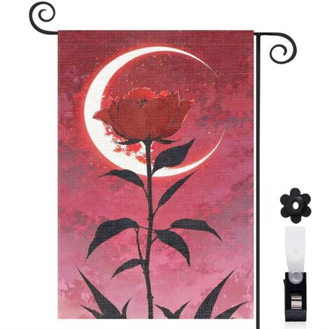 Drapeau de jardin extérieur décoration maison toile lavable double face 30 x 45 cm pour porche et cour