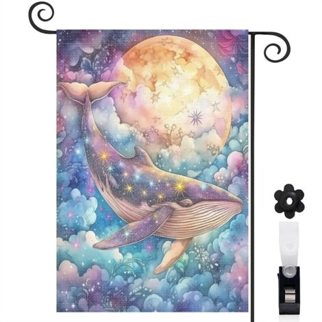 Drapeau de jardin extérieur décoration maison toile résistante double face 30 x 45 cm pour cour maison terrasse