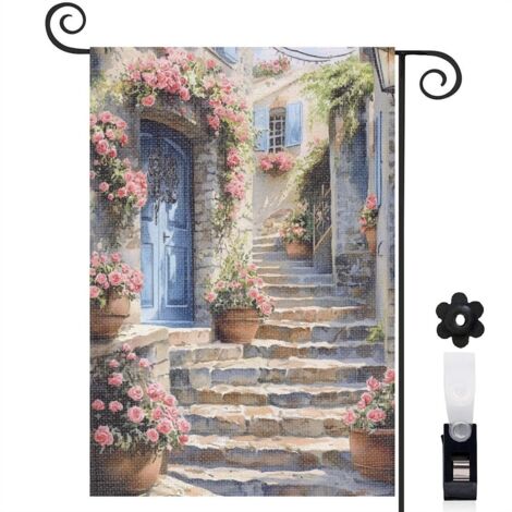 Drapeau de jardin extérieur décoration maison toile résistante double face 30 x 45 cm pour jardin maison