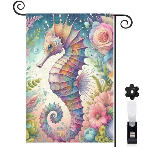 Drapeau de jardin extérieur décoration maison toile résistante double face 30 x 45 cm pour porche et cour