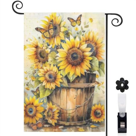 Drapeau de jardin extérieur décoration pour maison de campagne toile durable double face 30 x 45 cm pour porche et cour