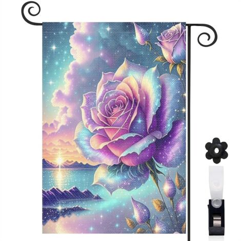Drapeau de jardin extérieur décoration pour maison de campagne toile résistante double face 30 x 45 cm pour entrée maison