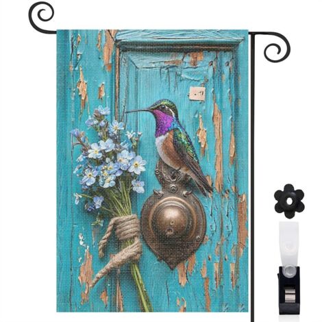 Drapeau de jardin extérieur décoration saisonnière toile durable double face 30 x 45 cm pour balcon terrasse