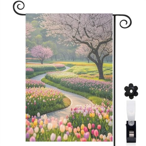 Drapeau de jardin extérieur décoration saisonnière toile durable double face 30 x 45 cm pour entrée maison
